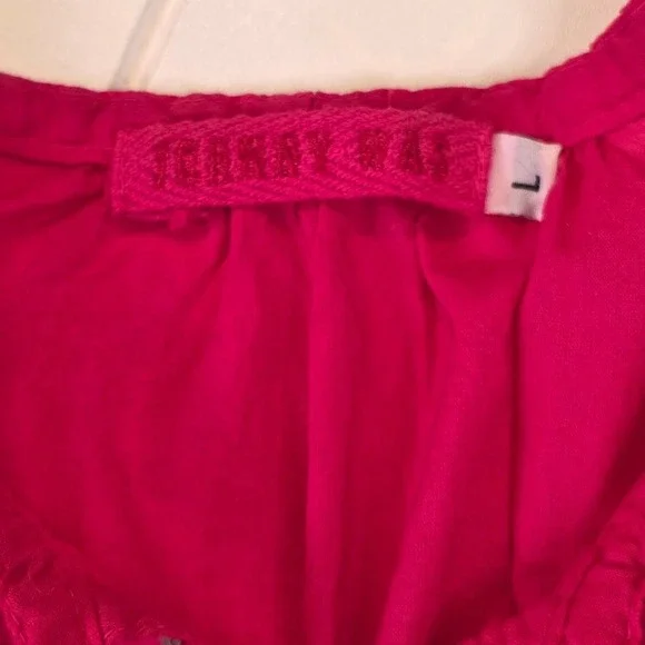 Johnny Was Women's Size M Tunic Fuchsia Pink Floral Embroidered Boho Cotton Top - Picture 5 of 9